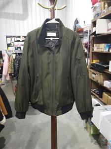 lot 1669 image: Calvin Klein Mens Olive Green Bomber Jacket - Size Large