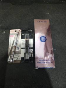 lot 1689 image: Eyebrow Makeup Bundle - Physicians Formula Brow Gel, CoverGirl Brow Pencils & Stylia Waterproof Eyebrow Pencils