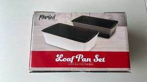 lot 203 image: Non-Stick Glazed Stoneware Loaf Pan Set