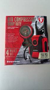 lot 213 image: Firestone Heavy Duty Air Compressor 150 PSI 4 Piece Set