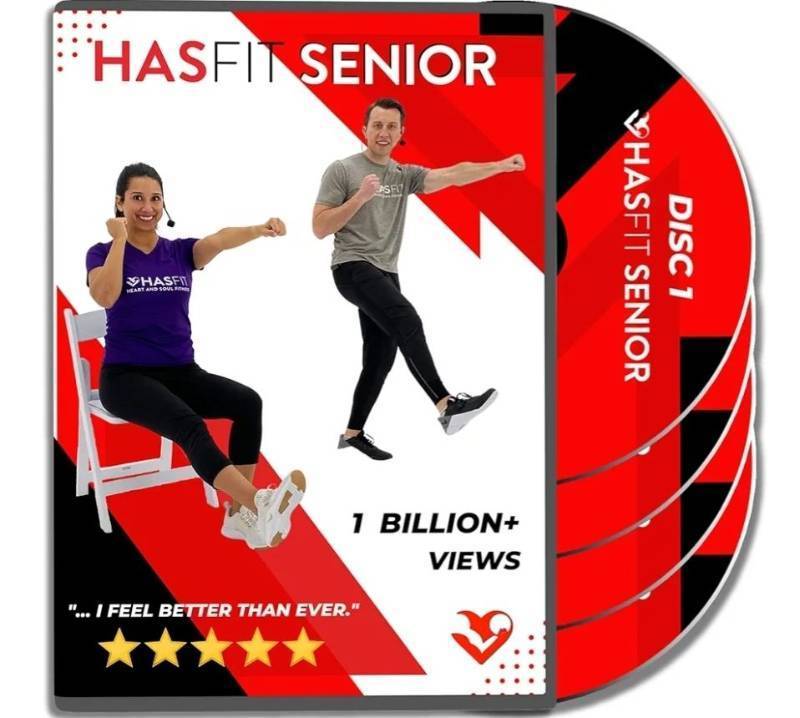 lot 27329 image: Exercises for Seniors DVD - 3 Discs - 16 Senior Workouts for Balance, Weight Loss, Flexibility, Cardio, Strength, Yoga Fitness, Seated Chair Exercise For Beginners, Elderly - 3 Programs(Disc 2 missing) - Retail $40