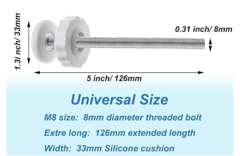 lot 27471 image: 4Pcs Universal Baby Gate Threaded Spindle Rod, M8 (8mm) Replacement Bolt Part for Pet Pressure Mounted Safety Gates, Extra Long Baby Tension Gate Extender (White) - Retail $7