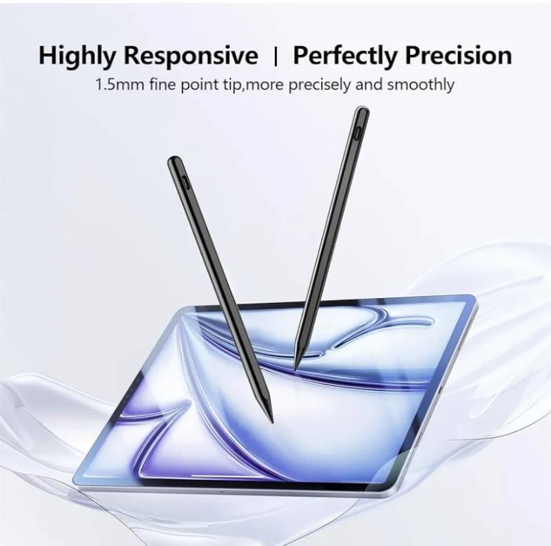 lot 27511 image: Stylus Pen for iPad 6th-11th Generation-2X Fast Charge Active Pencil Compatible with 2018-2026 Apple iPad Pro 1112.9M4, iPad Air 345M2M3M4,iPad mini 567 Gen-Black - Retail $36