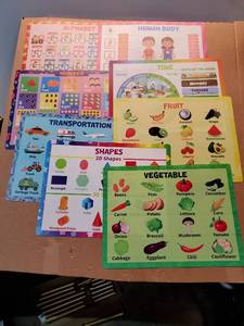 lot 46561 image: Kids Educational Learning Placemats Set - Retail $12