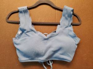 lot 46574 image: Light Blue Ribbed Bikini Top M - Retail $12