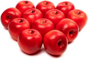 lot 46585 image: 10Pcs Artificial Apples, Fake Fruit Faux Apples for Home Kitchen Table Fruit Bowl Decor, Holiday Decorations, Photography Props (Red)