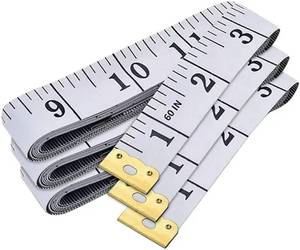 lot 46595 image: 3-Pack Tape Measure Body Double Scale Soft Measuring Tape 60inch (150cm), Flexible Sewing Cloth Craft Fabric Ruler for Body Measurements & Weight Loss, Accurate & Easy to Read Large Clearly Numbers