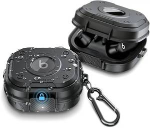 lot 46600 image: Beats Powerbeats Pro 2 Case Cover, Heavy Duty Hard Shell Lock Case with Full Coverage and Secure Locking Latch for Power Beats Pro 2 Earbuds - Jet Black (Not for the Powerbeats Pro 1)
