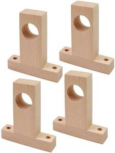 lot 46602 image: Curtain Rod Holders, Unfinished Wooden Curtain Rod Holder Brackets, Inner Hole Diameter 32mm1.25,2Pcs