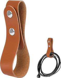 lot 46604 image: Cowboy Leather Whip Holster, Renaissance Belt Accessories Bullwhip Holder Loop for Horse Whip, Halloween Cowboy Whip Holster Accessories, Brown