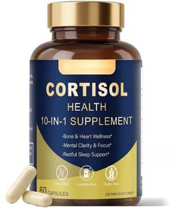 lot 46607 image: Cortisol Manager & Stress Support Supplement  Premium Ashwagandha Complex for Deep Relaxation, Mental Clarity & Calm Mood  Natural Formula for Daily Energy & Restful Sleep  60 Vegan Capsules EXP 1127