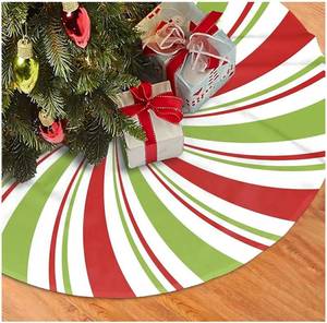 lot 46615 image: Christmas Tree Skirt 36 Inch, Tree Red Green Spiral Candy Xmas Tree Skirt Christmas Tree Mat for Home Party Holiday Indoor Outdoor Decorations