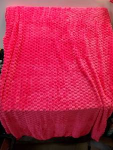 lot 46631 image: Hot Pink Textured Plush Throw Blanket - Retail $25