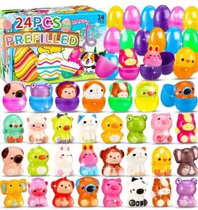 lot 27187 image: 24 Pcs Prefilled Easter Eggs for Kids with Animal Squishy Toys, Easter Eggs Filled for Egg Hunt, Basket Stuffers & Goodie  - Retail $20