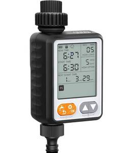 lot 27214 image: Sprinkler Timer for Garden Hose, 10 Programmable Water Timer with with Auto Rain Delay, IP54 Waterproof 3.3 Large LCD Drip Irrigation System Timers for Plant, Yard, Lawns, Outdoor - Retail $20