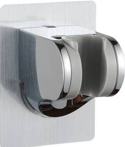 lot 27230 image: Shower Head Holder Strong Adhesive No Drilling Wall Mount Adjustable Handheld Showerhead Bracket for RV Kids Bathroom Shower,Fix Firmly and Use Conveniently (Silver, 1) - Retail $7