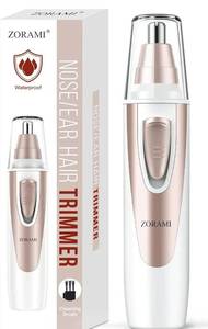 lot 27232 image: Ear and Nose Hair Trimmer Clipper - 2026 Professional Painless Eyebrow & Facial Hair Trimmer for Men Women, Battery-Operated Trimmer with IPX7 Waterproof, Dual Edge Blades for Easy Cleansing Pink - Retail $17