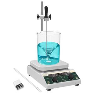 lot 201520 image: Retails for $290 10L Capacity Magnetic Stirrer Hot Plate,350 C Heating & 2000 RPM, Includes Temp Probe and Stir Bar, Large 7.1 Square Hotplate