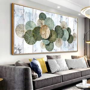 lot 221488 image: Retails for $170 Wall Art Simple Wall Decor Green Canvas Painting Abstract Wall Art for Bedroom Living Room Dining Room Home Office Decor 30x60 with Framed