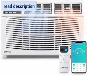 lot 411332 image: Retails for $520 Garvee 12000 BTU Window Air Conditioner with Heat, Smart WiFi Window Mounted AC Unit and Heater Combo for Apartment, Living Room, Bedroom, Rooms up to 550 Sq. Ft, APP, Voice & Remote Control