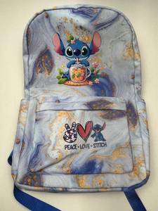 lot 116 image: Peace Love Stitch Marble Print Backpack