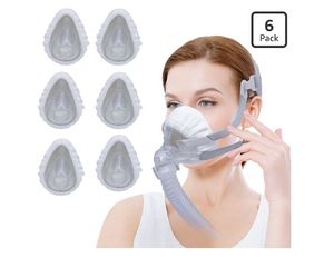 lot 4200 image: 6 Pack F20 Mask Liners Compatible with Small Size CPAP Full Face Mask Comfort Reusable Cushion Mask Covers,Absorbs Facial Oils and Moisture Improve The Comfort (Raw White) (Small) - Retail $17