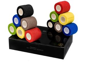 Grip Tape 12Pcs Self-adhesive Bandage Cohesive Elastic Wrap for Tattoo Pen Machine Accessories - Retail: $10