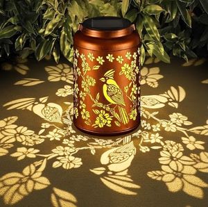 lot 4227 image: Red Bird Solar Lanterns Outdoor Waterproof Garden Decor Birthday Gifts for Women Mom Grandma Hanging Lights Metal Decoration Outside for Yard, Patio,Backyard,Porch - Retail $0