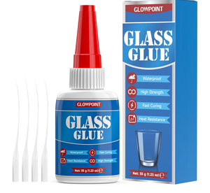 lot 4238 image: Glass Glue, 35g Ultra Strong Clear, Waterproof & Fast, Curing Adhesive for Glass Repair, Mirror, Crystal, Jewelry, and More - Retail $8
