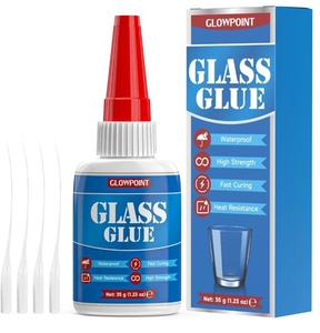 lot 4251 image: Glass Glue, 35g Ultra Strong Clear, Waterproof & Fast, Curing Adhesive for Glass Repair, Mirror, Crystal, Jewelry, and More - Retail $0