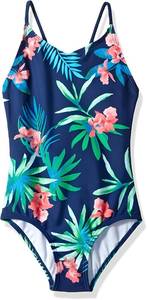 lot 4252 image: Kanu Surf Girls Daisy Beach Sport 1-Piece Swimsuit, Leonie Floral Navy, 14 - Retail $23