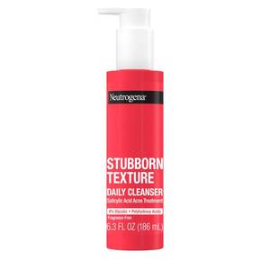 lot 4256 image: Neutrogena Stubborn Texture Daily Acne Facial Cleanser, Salicylic Acid Face Wash  Glycolic & Polyhydroxy Acids, Fragrance-Free, 6.3 fl. oz - Retail $17