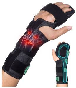 lot 4257 image: Oyakin Resting Hand Splint for Stroke Recovery & Carpal Tunnel Relief - Night Immobilizer with Removable Splints, Arthritis & Tendonitis - Adjustable Wrist Support Brace Left Hand - Retail $0