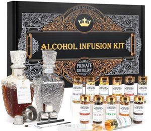 lot 4272 image: Alcohol Infusion Kit for Infusing Whiskey, Gin, Vodka, Tequila, Rum - DIY Your Own Flavored Spirits with Natural Ingredients - Anniversary, Birthday Gift for Men,Father Day Gifts,Husband - Retail $15
