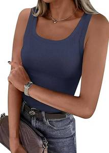 lot 4285 image: Womens Sleeveless Scoop Neck Ribbed Knit Tank Top XL - Retail $12