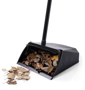 lot 4301 image: Large Commercial Dustpan with Comb Teeth, Upright Heavy Duty Dust Pan for Restaurants Garages Courtyard Sidewalks Lobby Home Kitchen Room Office Classroom (1pc Dustpan) - Retail $25