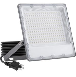lot 4302 image: WeDo LED Flood Light 200W Equivalent �� 150W Plug-in Outdoor Spotlight, 6500K Bright Daylight, IP65 Waterproof Security Light for Driveway, Building, Warehouse, Front Yard - Retail $20