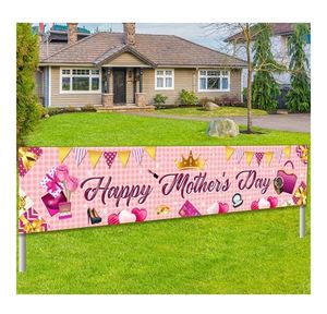 lot 4315 image: Happy Mothers Day Fence Banner Decoration Mothers Day Party Supplies Yard Sign Outdoor Decor Front Door Lawn Porch Garage (Banner) - Retail $10