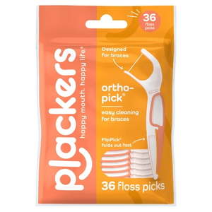 lot 4340 image: 2 pack Plackers OrthoPick Floss Picks Designed for Braces  Tuffloss FlipPick Clean Between Brackets 36 Flossers