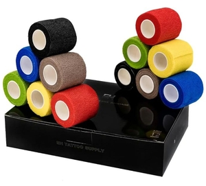 lot 4344 image: EH Tattoo Grip Tape 12-Pack Self-Adhesive Cohesive Elastic Wrap - Retail $8