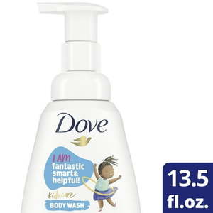 lot 4349 image: Dove Kids Care Foaming Liquid Body Wash Cotton Candy Hypoallergenic Skin Care for Kids  13.5 oz - Retail $22
