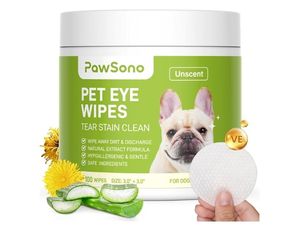 lot 4387 image: Eye Wipes for Dogs & Cats, Hypoallergenic Dog Eye Wipes Cleaner, Natural Cleaning Grooming Pet Wipes Gently Remove Tear Stain, Eye Debris, Discharge, Mucus, Non-Irritating, Unscent, 100 pcs - Retail $8