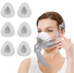 lot 4395 image: 6 Pack F20 Mask Liners Compatible with Small Size CPAP Full Face Mask Comfort Reusable Cushion Mask Covers,Absorbs Facial Oils and Moisture Improve The Comfort (Raw White) (Small) - Retail $0