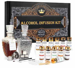 lot 2007 image: Alcohol Infusion Kit for Infusing Whiskey, Gin, Vodka, Tequila, Rum - DIY Your Own Flavored Spirits with Natural Ingredients - Anniversary, Birthday Gift for Men,Father Day Gifts,Husband - Retail $0