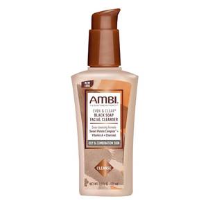 lot 2019 image: Ambi Even & Clear Purifying Charcoal Black Soap Facial Cleanser With Nutrient Rich Sweet Potato Complex  Helps Even Skin Tone  3.5 Ounce - Retail $6