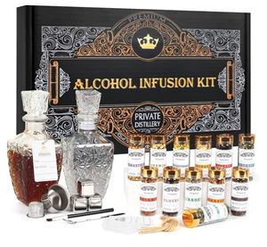 lot 2021 image: Private Distillery Premium Alcohol Infusion Kit for Whiskey, Gin, Vodka, Tequila, Rum - Retail $35