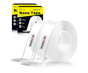 lot 2076 image: Double Sided Heavy Duty Extra Strong Adhesive Tape -IndoorOutdoor General Purpose Nano Tape for securing Picture Frames, Carpets. - Reusable and Without Leaving Adhesive Marks (2 Pack) - Retail $14