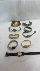 lot 12 image: Mixed Lot of 9 Womens Fashion Watches Including LA Gear, Timex, and Nine West