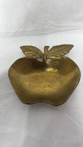 lot 37 image: Brass Apple-Shaped Trinket Dish