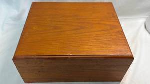 lot 44 image: Wood Cigar Humidor with Hygrometer and Humidifier